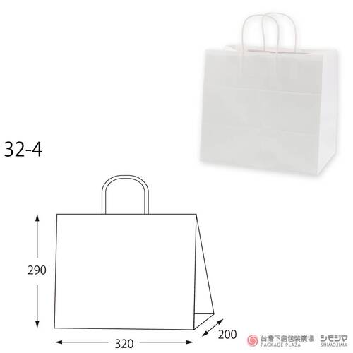 紙袋 / 32-4 /白色 / 50枚  |商品介紹|紙袋|HCB系列手提袋|25CB 其他系列
