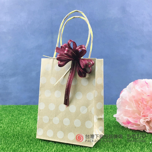 9-6方形小提袋/白色圓點/10入