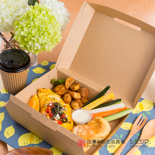 午餐盒／L／10入  |商品介紹|食品包裝用|牛皮系列食品盒|午餐盒