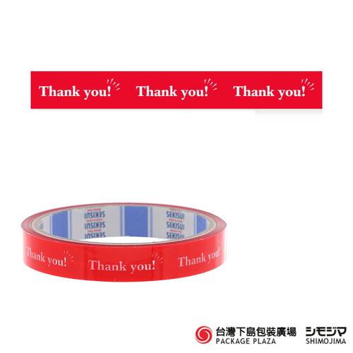 印刷膠帶) 紅底白字 / thank you  |商品介紹|捆包用品|膠帶