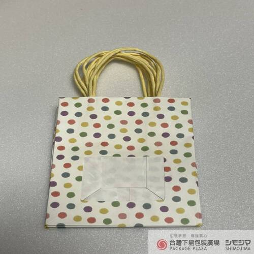 9-6開窗小提袋/彩虹點點/10入  |商品介紹|紙袋|精緻小提袋|開窗方形9x6公分 9-6開窗小提袋/彩虹點點/10入  |商品介紹|紙袋|精緻小提袋|開窗方形9x6公分
