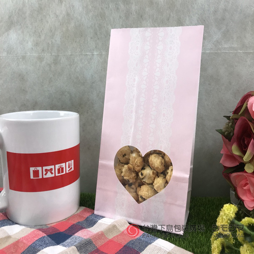 SS心型開窗角底袋/粉紅蕾絲/50入  |商品介紹|食品包裝用|SS系列 SS心型開窗角底袋/粉紅蕾絲/50入  |商品介紹|食品包裝用|SS系列