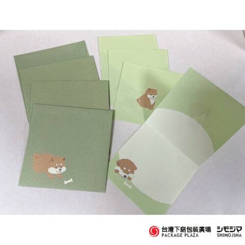 禮品卡 (柴犬) 綠 / 4組入  |商品介紹|禮物包裝|卡片類